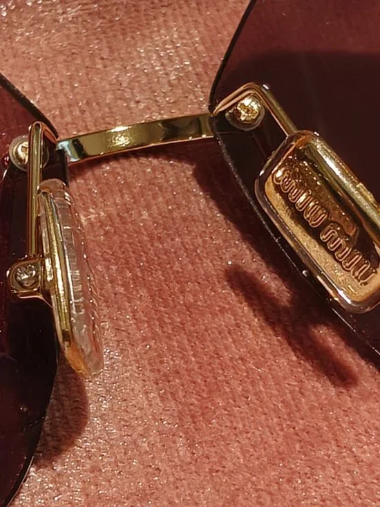 Miu Miu Women Sunglasses 54YS Brown Tinted Gold Frame - Picture 8 of 10